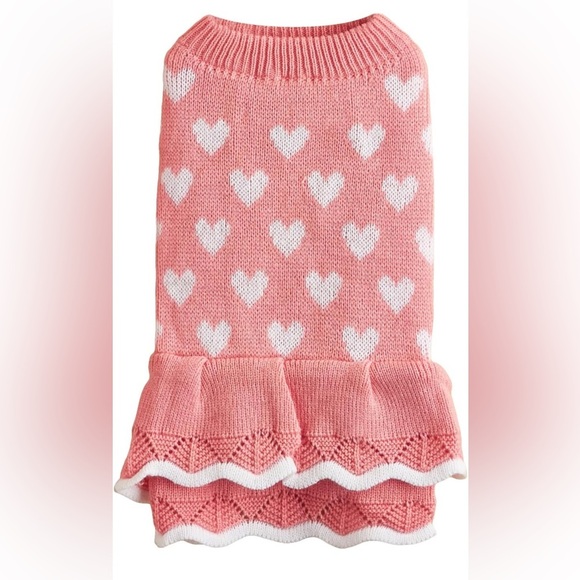 Heart  valentine
Print Dog Sweater Double-Layer Trim Dress Warm Soft Winter Dog - Picture 2 of 7